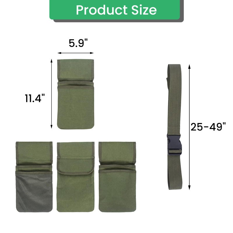 COCO Park Gardening Tool Belt Bag - Canvas Waist Tool Apron Organizer Hanging Pouch with 4 Pockets for Gardeners Picking Fruit Weeding, Fits Women & Men, Waterproof, 1 Pcs - Image 4